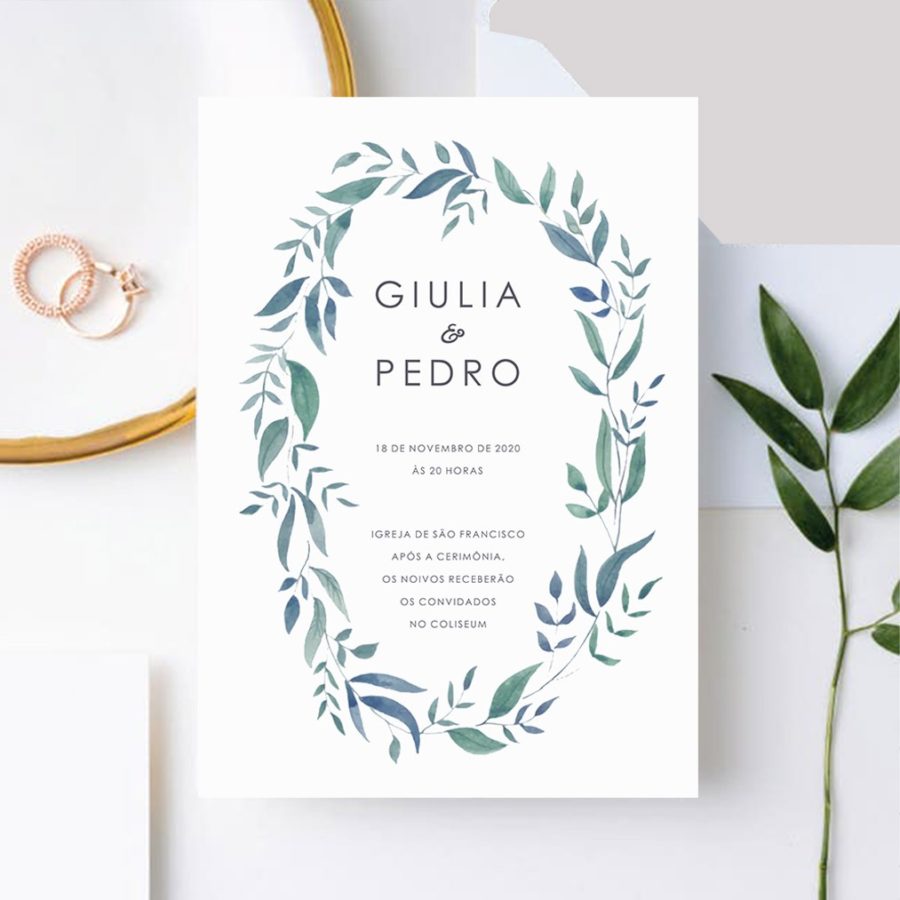 Arte para Convite de Casamento Rústic Cicle